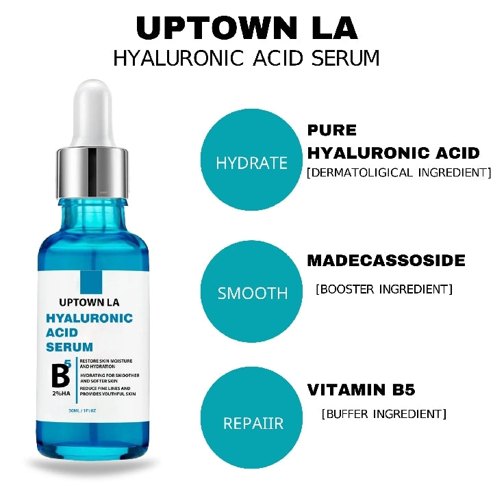 UPTOWN LA Hyaluronic Acid Face Serum – Hydrating & Plumping Formula