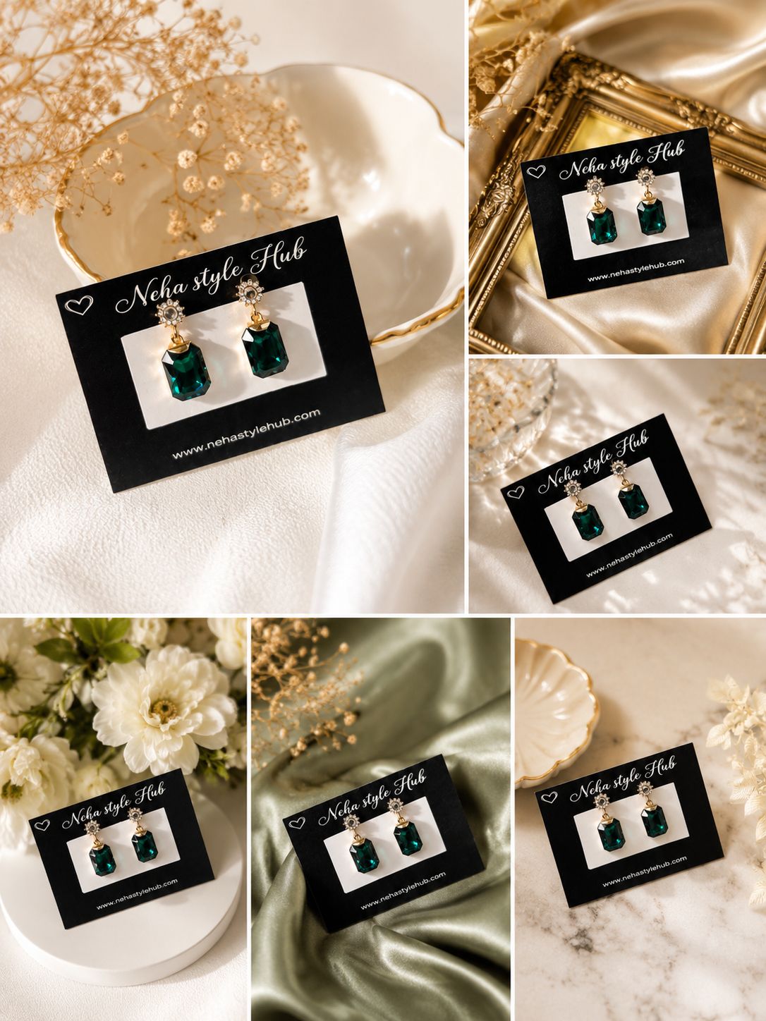 Emerald Green Luxury Drop Earrings