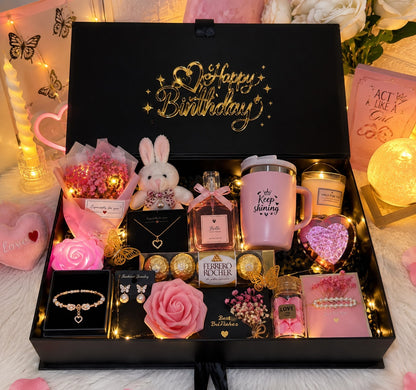Pearl Bliss Birthday Hamper - Pink Luxury