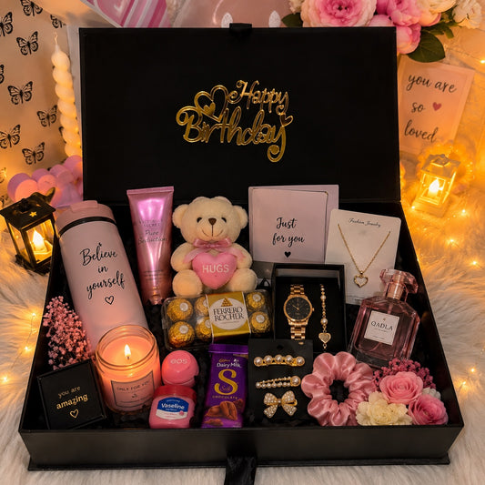 Pearl Bliss Birthday Hamper - Pink Theme
