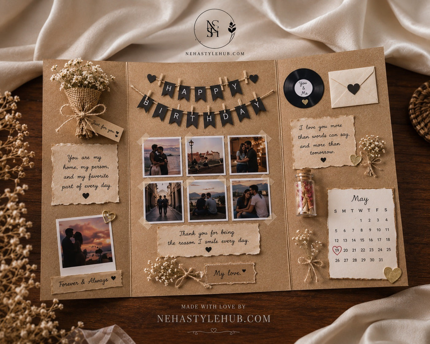 Love Memories Scrapbook - Trifold Design