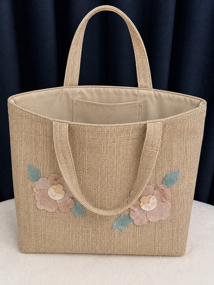 Bloom Essentials - Beige Embroidered Pouch