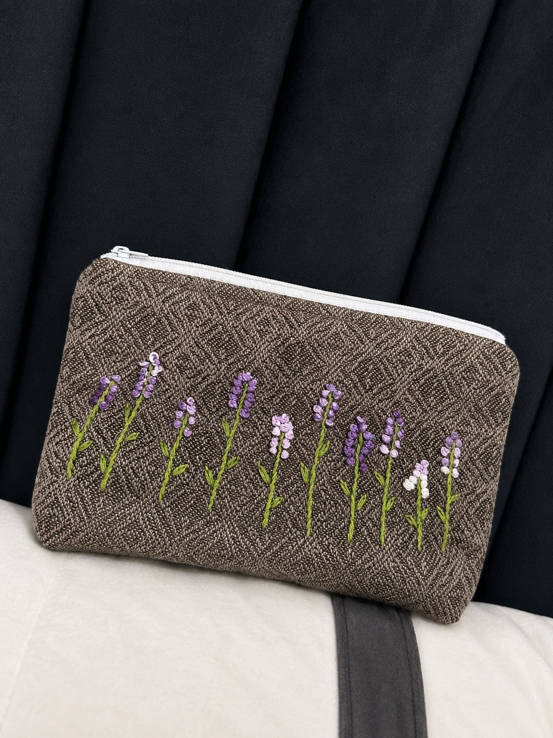 Bloom Essentials - Lavender Embroidered Pouch