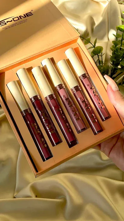 KS-ONE 6PCS Nude Matte Liquid Lipstick Set | Long Lasting Waterproof Velvet Lip Gloss for Women
